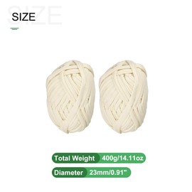 METALLIXITY Yarn Elastic Fabric (400g/14.11oz) 4Pcs, Polyester Crochet Cloth Yarn - for DIY Projects, Bag Basket, Cotton Cloth and T-Shirt, Cream