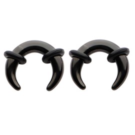 Zaya Body Jewelry 6g 4mm Pair Black Steel 00g 0g 2g 4g 6g 8g 10g 12g Ear Plugs Tunnels Tapers Pinchers Horseshoes Gauges Septum (6g 4mm)