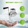 Manual Rotary Food Grater, Handheld Drum Slicer Shredder with 5