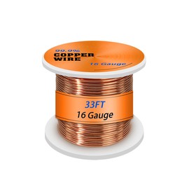 UCINNOVATE 16 Gauge 99.9% Pure Copper Wire for Electroculture Gardening Antenna, 33FT/10m 1.3mm Diameter Solid Bare Copper Wire for Gardening Plant Vegetables, Soft Jewelry Wire for Craft