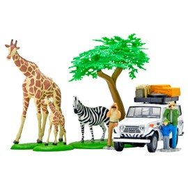 Tomytec Kaiyodo x Tomica Limited Vintage Geo-Colle 64# Car Snap 28a Safari 1 (Toyota Land Cruiser FJ56V Type Included) ABS Resin and PVC Dolls & Accessories (Painted and Partially Assembled) + Diecast
