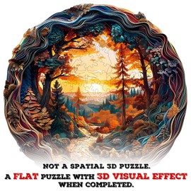 KAAYEE Wooden Puzzles for Adults Visual 3D Winding Road Wooden Jigsaw Puzzles for Adults 100 Pieces Wood Puzzle Gifts for Adults and Kids Landscape Puzzles(8.5 * 8.4in)