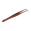 O'Creme Curved Tweezers 6.25 Inch Fine-Point Stainless Steel, Rose Gold