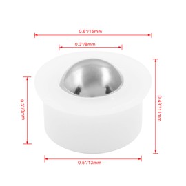 Litoexpe 12pcs Mini Ball Transfer Bearing Unit, Table Conveyor Ball Caster Wheels, 1/3" Ball Roller Wheels for Transmission, Furniture, Wheelchair (Nylon and Stainless Steel)