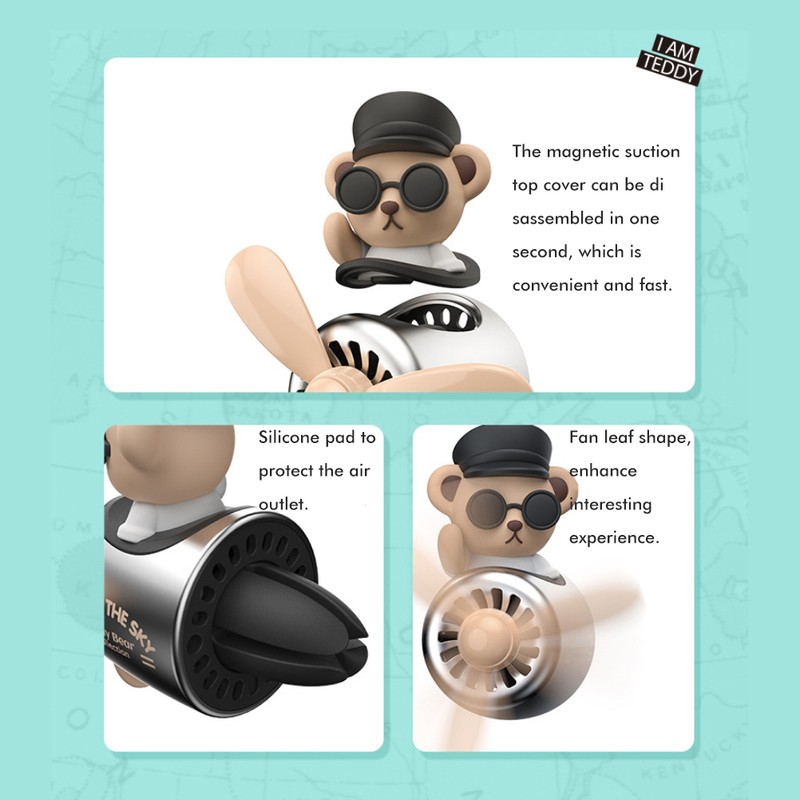 Car Air Freshener Cartoon Cute Bear Duck Pilot Automotive Air