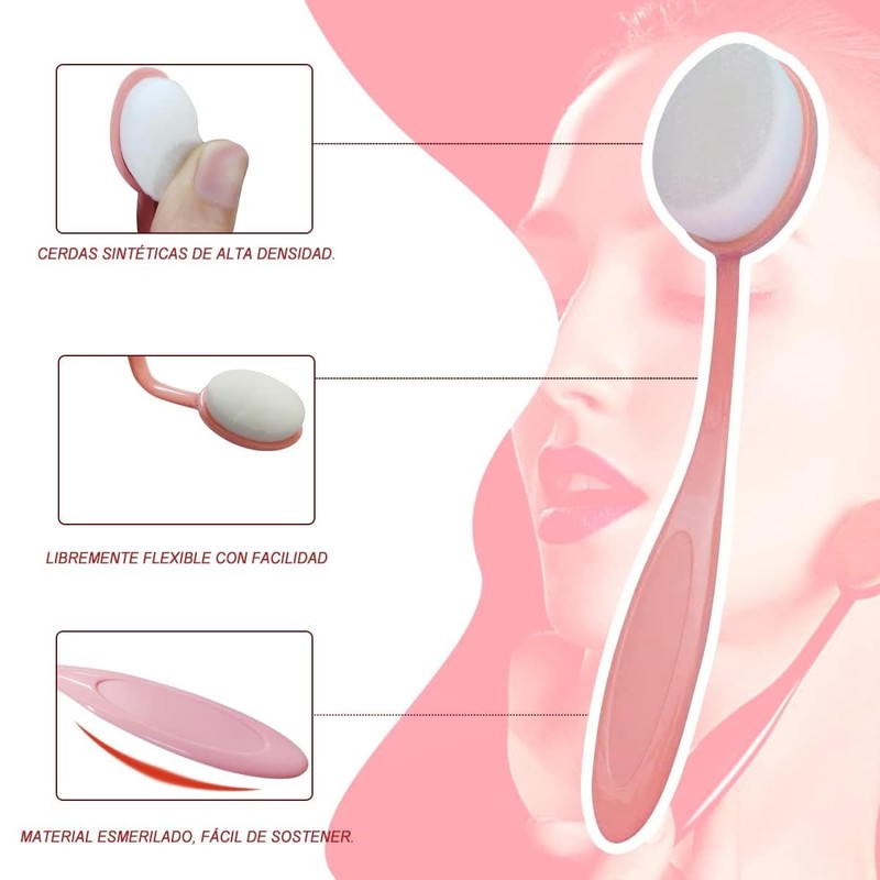 UNIVERSOENLÍNEA.COM Set 4 Aplicadores Maquillaje Brochas Esponja Belleza Polvo Base