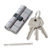 Security Anti-Snap Euro Lock Cylinder-Brass Replacement Lock Barrel (Chrome, 60mm(30/30))