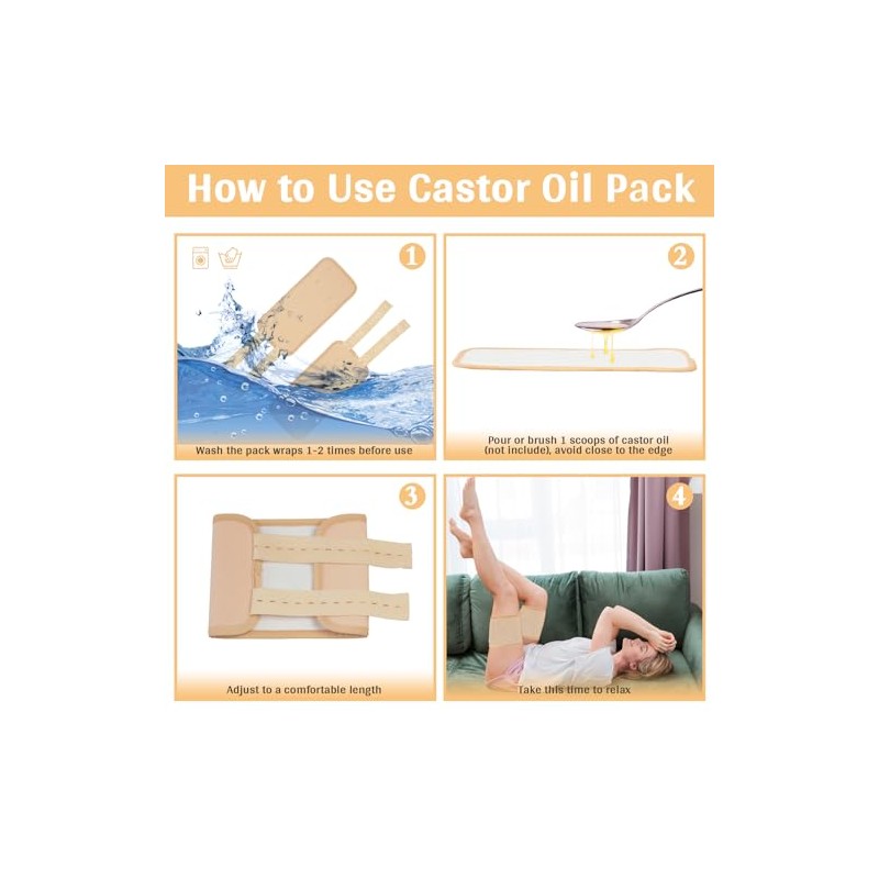 2Pcs Castor Oil Joint Pack - Reusable Essential Oil Leg