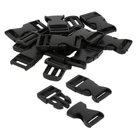Astro Buckle & Adjuster 20mm, 10-Piece Set, Black, Craft DIY Handmade Belt Bag Parts, Repair Replacement 888-40