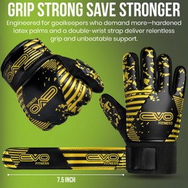 EVO Fitness Goalkeeper Gloves Kids Boys Football Gloves With Premium Grip Youth & Adut Sports Goalie Gloves (Green, Suitable for 6 to 9 Years old Size 4)