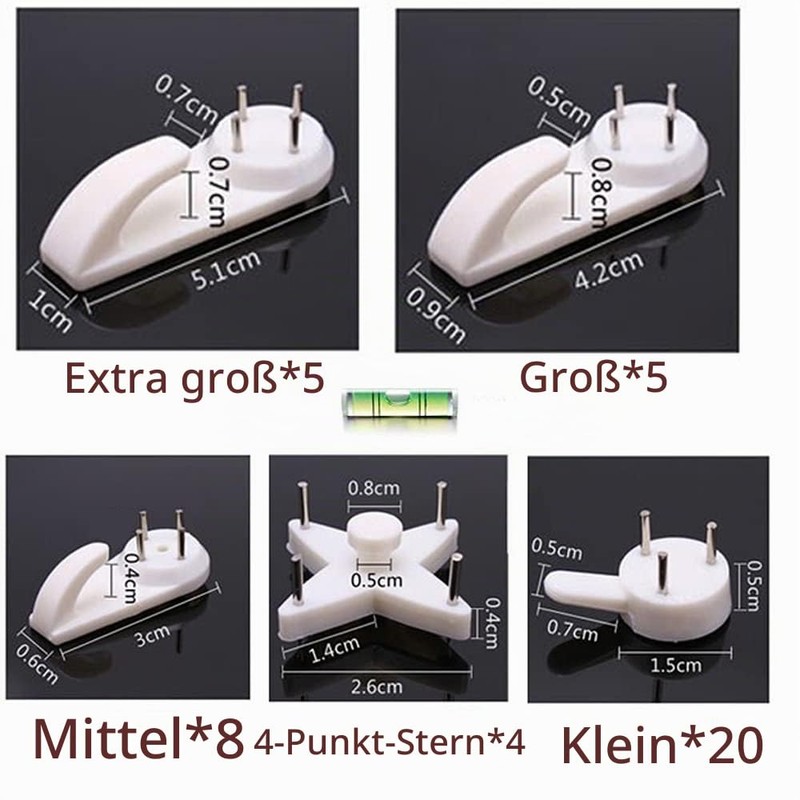 RoserRose Pack of 44 Traceless Picture Hooks, Traceless Wall Hooks,