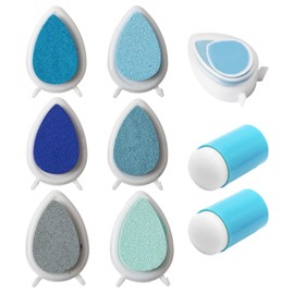ZGDEIWGF 6 Printing Tampons, 2 Sponge Applicators, Fingerprint Printing Tampons, Fingerprint Ink, Craft Printing Tampons, Printing Pad Set