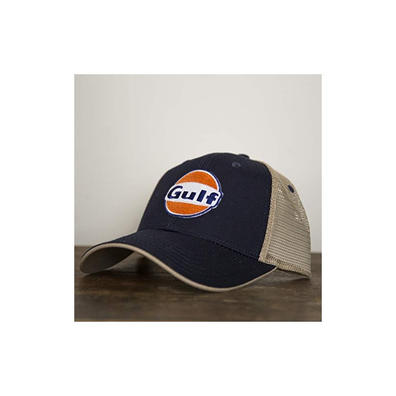 Gulf Vintage Adjustable Snapback Hat (Navy/Tan)