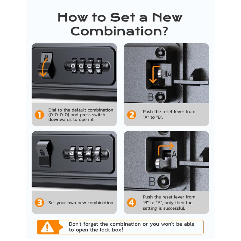 Vewaci Portable Travel Safe Lock Box Waterproof & Durable, 4-Digit