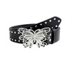 MoonlitButterfly Women's Y2K Butterfly Belt - Western Silver Buckle Adjustable