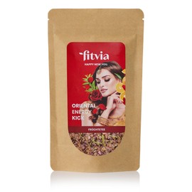 fitvia Fruit tea "Oriental Energy Kick": loose tea, fruit tea rose guarana - real fruit pieces, no added sugar, 100 g