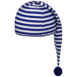 Hutshopping Cotton Knitted Hat, Nightcap, Dwarf Hat, Oversized, blue white