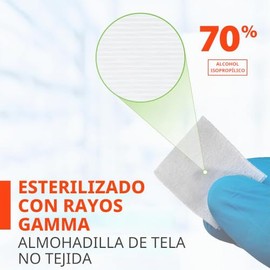 Toallitas de preparación de alcohol esterilizadas por rayos gamma EasyTouch, caja de 100 | Gamma esterilizado, 70% alcohol isopropílico, material Spun