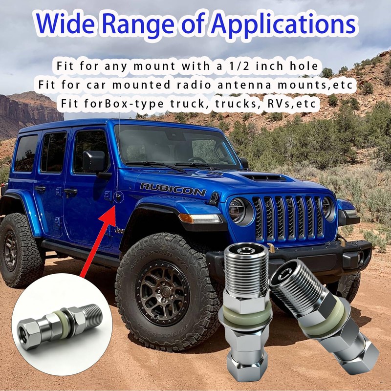 2-Pcs Universal Heavy Duty CB Antenna Stud Mount Adapter with