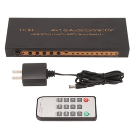 HDR HD Multimedia Interface Switcher Support 4K At 60Hz UHD ARC Auto Switch 4x1 Splitter with Sound Extractor 100‑240V US Plug