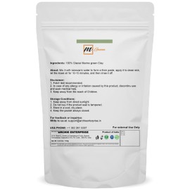 mGanna 100% Natural Glacial Marine Green Clay for Facial Masks, Creams, Body Wraps, Soft Peels and Scrubs, Skin Tightening, and Soap Making 100 GMS 0.22 LBS