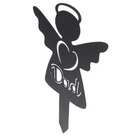 Sosoport Cemetery Angel Memorial Stake Durable Metal Grave Marker for Outdoor Use Lightweight Remembrance Garden Decor for Honoring Dad Easy to Install Angel Shape Stake