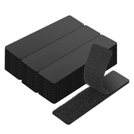 GDSZ LAERSI 30 Sets Double Sided Tape Heavy Duty Black Hook and Loop Tape, 1x4Inch Adhesive Strips – Secure Mounting for Rug Poster Artwork Mirror Hanging Couch Cushion Wall, Indoor & Outdoor Use