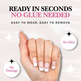 VotreNaeil Perfect Look Press On Nails (Daily) - No Glue and Easy to Remove, 3D Glossy Nail Art for Prom and Party, Nail Kit with Adhesive Tabs, Stick On Fake Nails for Women (24 pcs) (D5)