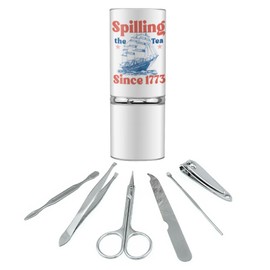 GRAPHICS & MORE USA Spilling Tea Since 1773 Stainless Steel Manicure Pedicure Grooming Beauty Care Travel Kit