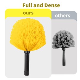 3 Pack Screw on Webster Cobweb Duster Head for Pole,Spider Web Remover Brush, Cobweb Duster Head Attachment,Fits Standard 3/4 inch Threaded Poles (3, Yellow)