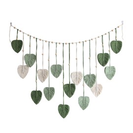 AIMALL Handwoven Cotton Leaf Wall Hanging Bohemian Tassel Tapestry for Kids Room, Bedroom, Living Room, Nursery Décor 47.2 x 29.5 in