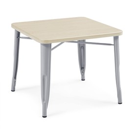 Delta Children Bistro Kids Play Table - Ideal for Arts & Crafts, Snack Time, Homeschooling, Homework & More, Grey Metal/Natural Birch