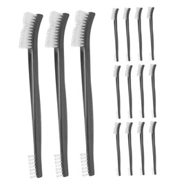STOBAZA 15pcs Double Ended Brushes: Multi Function Edge and Gap Scrub Cleaning Brush for Kitchen Bathroom Car Interior and More Plastic