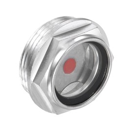 CoCud Air Compressor Oil Sight Glass, | M39x2mm Male Thread | Aluminum Hex Head Oil Liquid Level Indicator Glass Window - (Applications: for Gearbox Fittings), 1-Piece