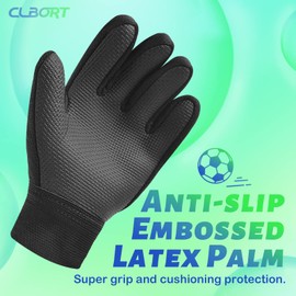 CLBORT Goalkeeper Gloves Children and Teenagers, Football Goalkeeper Gloves, Football Gloves, Double Protection, Portability, Super Hold