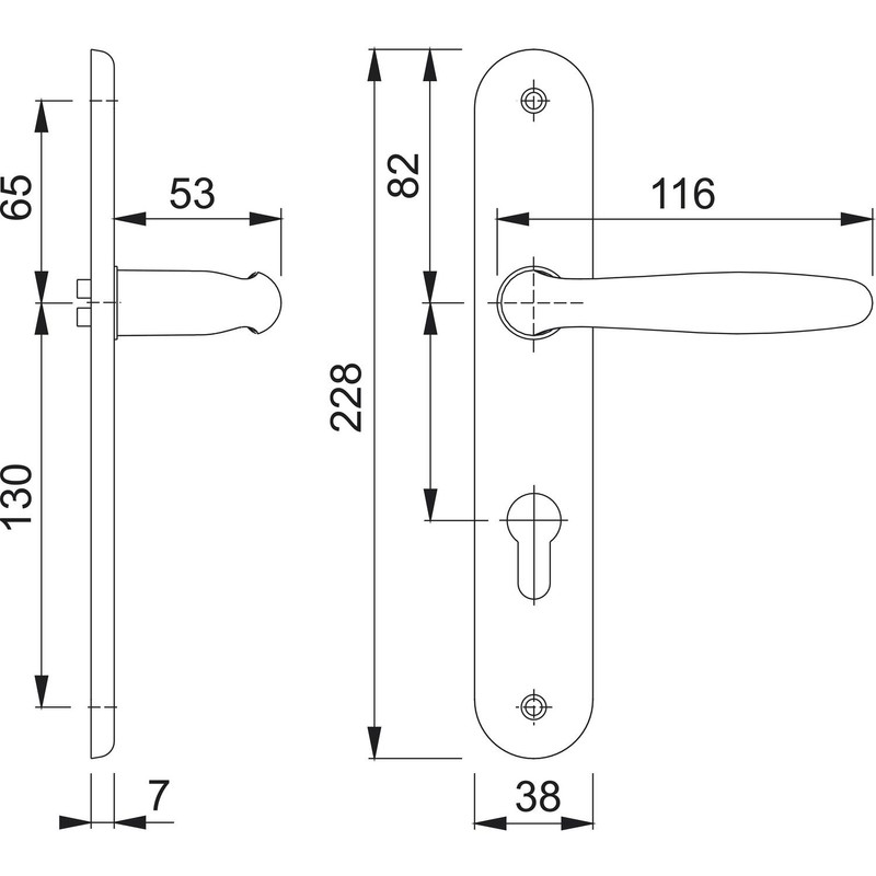 Hoppe Roissy Door Handle Fitting – Long Plate Door Deadlock
