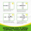 Self-Drilling E-z Anchor Toggle Kit, Heavy Duty Drywall Toggle Ancor