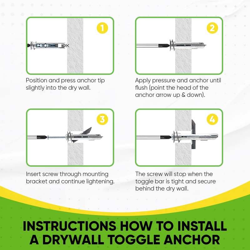 Self-Drilling E-z Anchor Toggle Kit, Heavy Duty Drywall Toggle Ancor