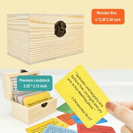Bible Verse Cards Wooden Box Read Me When... 90 pcs NIV Bible Verses Card Prayer Cards for Emotions and Feelings, Christian Gifts for Women Mom Man (90 pcs & Wooden Box)