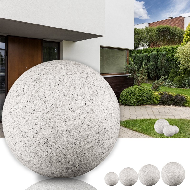 trendlights24 Stone IP65 Globe Light for Garden, 20 cm Globe
