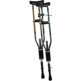 York Nordic - Spring Cushion Crutches Perfect for Sports Injuries and Travel - Heights 4'7" to 6'6" - Adjust Down to 22" for Travel
