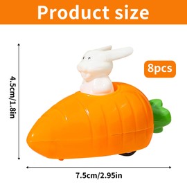 xianshi 8 pieces wind-up toy, wind-up rabbits, Easter bunny, Easter toy, Easter gifts as Easter nest for filling, Easter bunny, small gifts for children, boys, girls