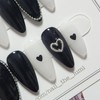  Black&White Handmade nail tip - long stiletto / Black&White
