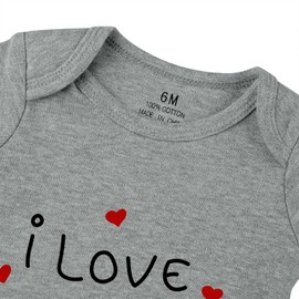 SproutJoy I Love Grandpa - Mameluco de abuelo para bebé con texto "I Love Grandpa", ropa de bebé para bebé, Gris, 6 meses