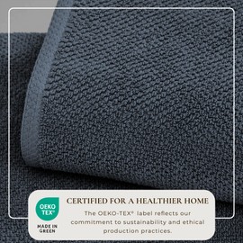 Great Bay Home Great Bay Home Navy Bath Towels - 100% Cotton 4 Pack 54x27 Bath Towel Set - Absorbent, Quick-Drying, Durable Towels for Bathroom Decor - Low-Twist, Two-Ply Fibers (Stone Blue)