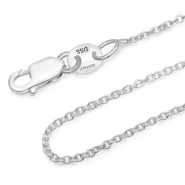 925 Sterling Silver .8MM Cable Chain Lobster Claw Clasp 20"