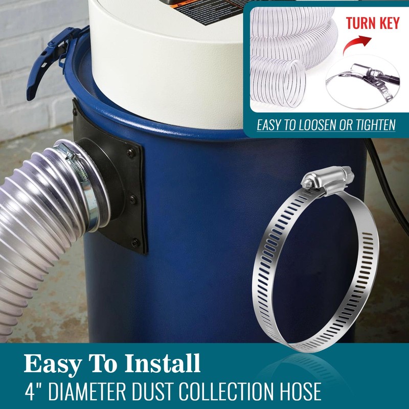4" X 10' Dust Collection Flexible Hose with 4 In