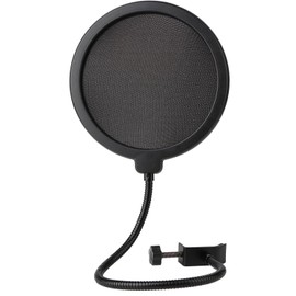 Professional Mic Windscreen Pop Filter For Microphone,Dual Layered Wind Pop Screen With A Flexible 360 Degree Gooseneck Clip Stabilizing Arm,Compatible with Blue Yeti and any Other Microphone