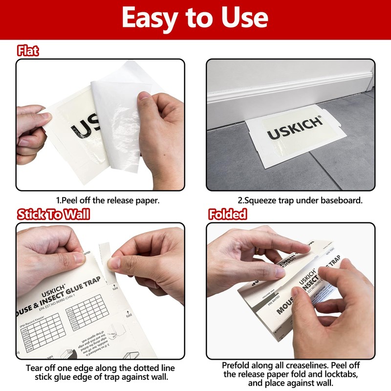 16 Pack Mouse Glue Trap,Mouse Traps Indoor for Home,Adhesive Bugs