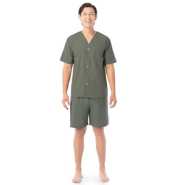 Fruit of the Loom Men's Broadcloth Short Sleeve Pajama Set, Green